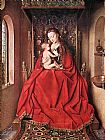 Jan Van Eyck Canvas Paintings - Suckling Madonna Enthroned
